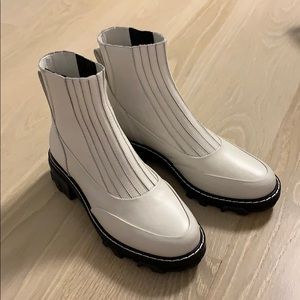 RAG & BONE white leather lug sole